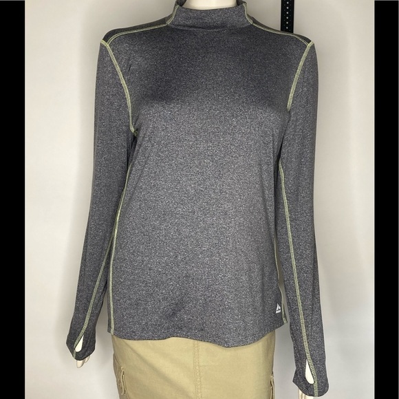 Reebok Mock Neck Long Sleeve with thumb holes Sz L - Picture 2 of 7